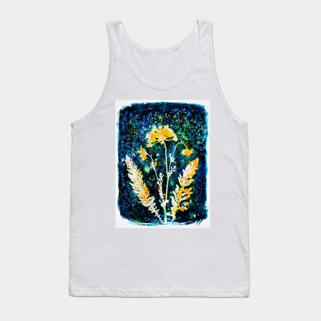 Botanical cyanotype floral Tank Top by redwitchart